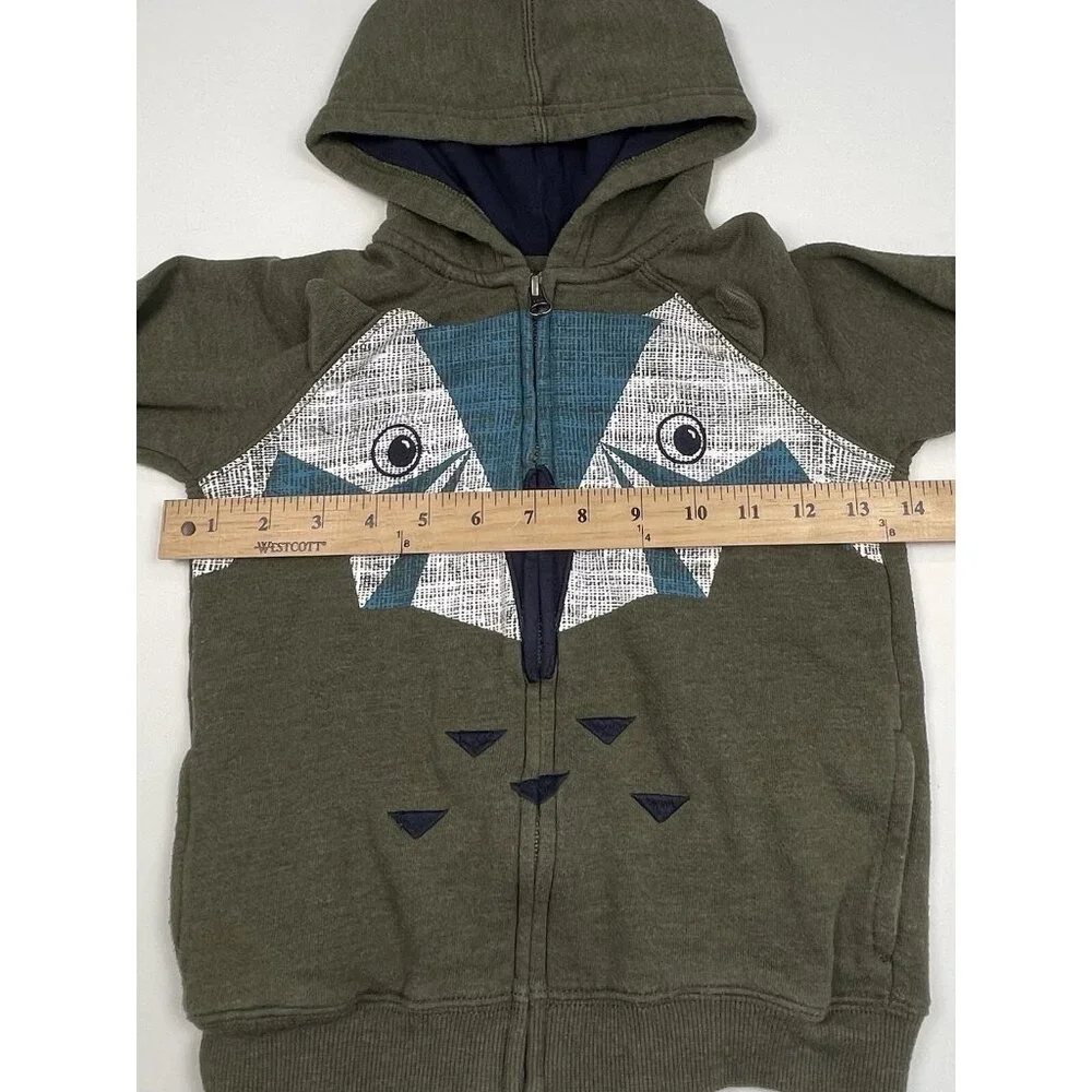 GYMBOREE Toddler Boy 3T Green Fall 2016 Mountain Trail Owl Be Comfy HOODIE EUC